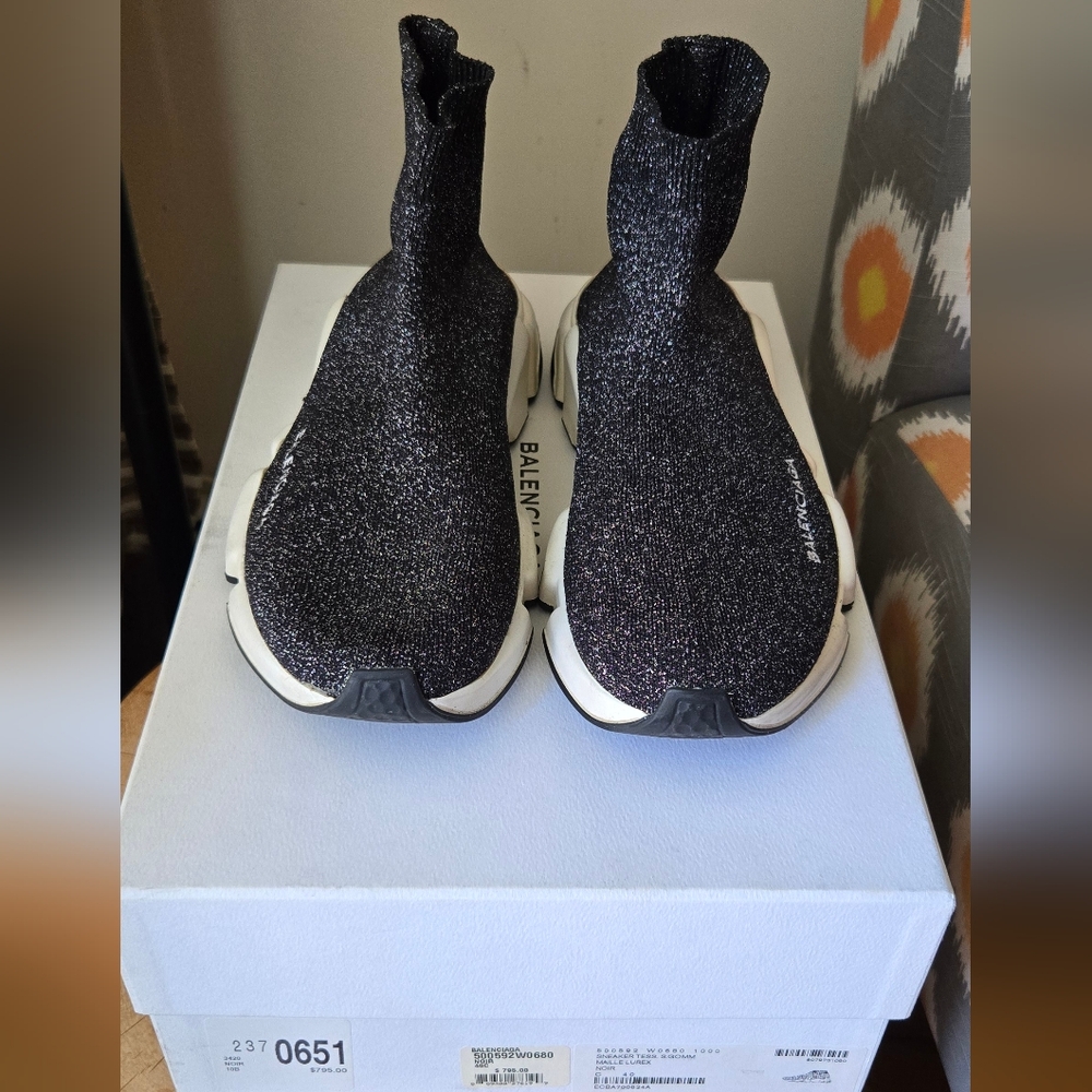 Balenciaga Speed Black Glitter Sneakers